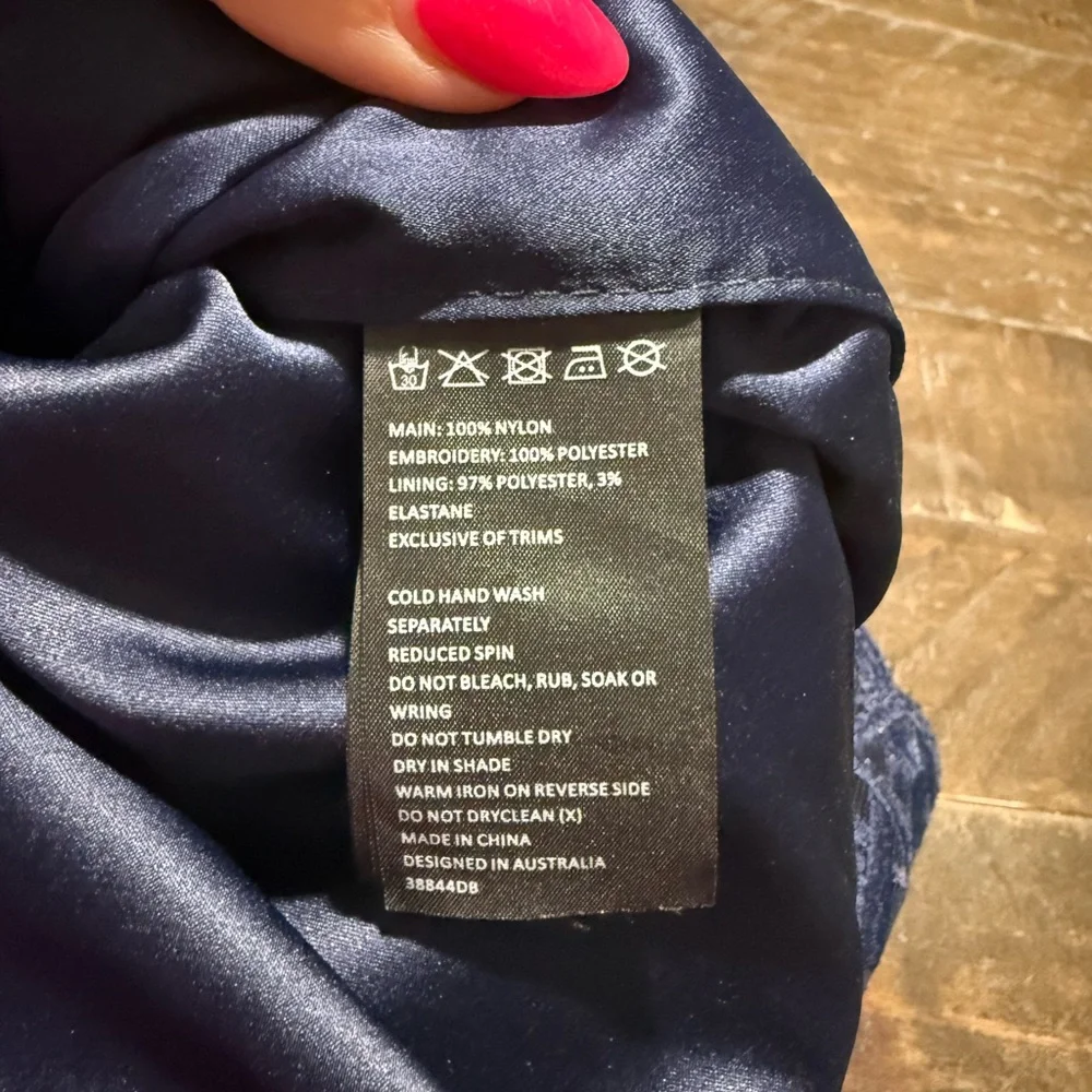 NWT Bardot Navy Blue Gia Lace Bodycon Midi Dress Sz US 8/Medium - Picture 10 of 10